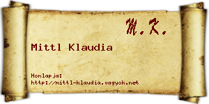 Mittl Klaudia névjegykártya